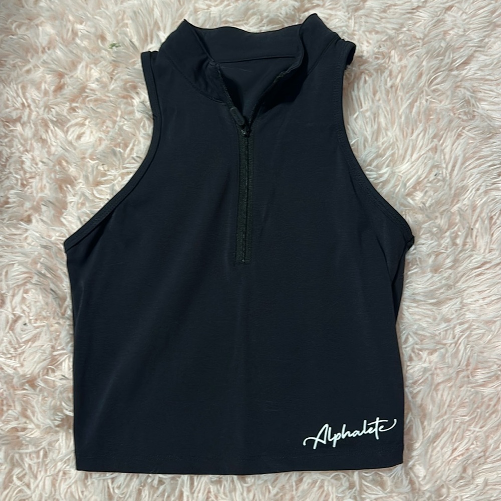 Alphalete zip up crop top